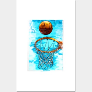 Perfect Basketball Hoop Shot Trio Two Posters and Art